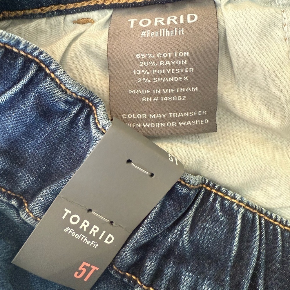 TORRID Casual Stretchy Weekend Boyfriend Straight Drawstring Waist Jeans 5XT NWT - Picture 8 of 8
